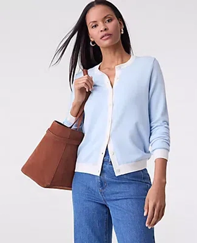 Ann Taylor Petite Contrast Trim Ann Cardigan