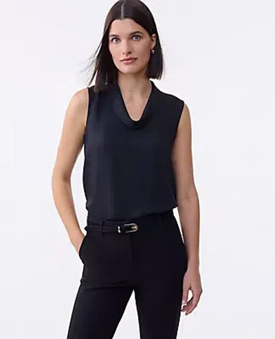 Ann Taylor Petite Cowl Neck Top In Black