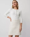 Ann Taylor Petite Crew Neck Henley In Winter White