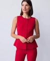 Ann Taylor Petite Crew Neck Peplum Vest In Red