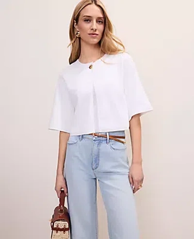 Ann Taylor Petite Crew Neck Sweater Cape In White