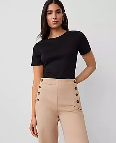 Ann Taylor Petite Crew Neck Tee In Black