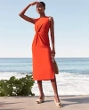 Ann Taylor Petite Crew Neck Twist Sheath Dress
