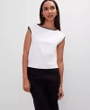 Ann Taylor Petite Crochet Trim Sleeveless Top In White