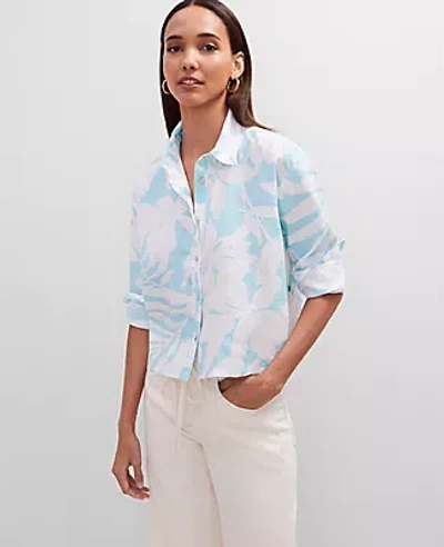 Ann Taylor Petite Cropped Linen Shirt
