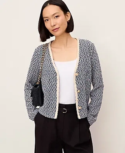 Ann Taylor Petite Cropped Tweed Jacket In Multi