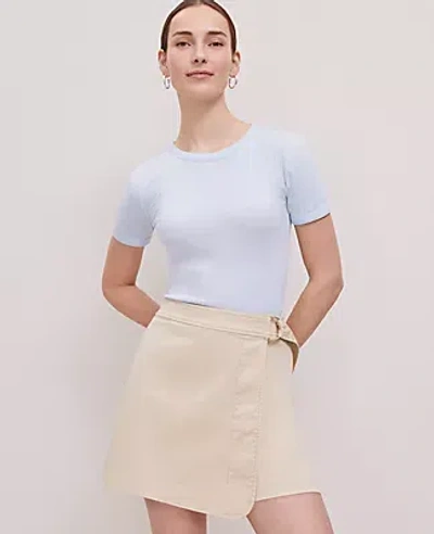 Ann Taylor Petite Curved Hem Skort In Soft Khaki