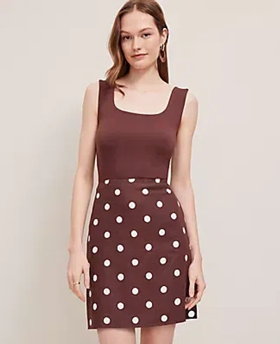 Ann Taylor Petite Dotted Linen-blend Mini Skirt
