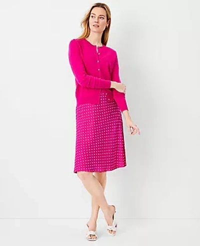 Ann Taylor Petite Dotted Slip Skirt In Hot Pink Poppy