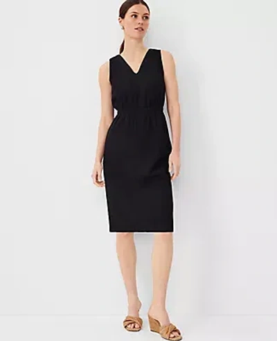 Ann Taylor Petite Double V Sheath Dress In Black