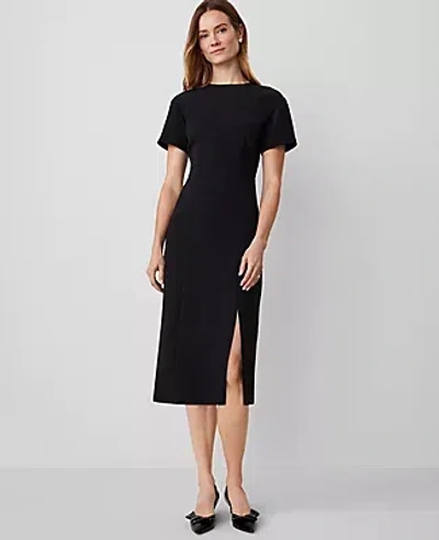 Ann Taylor Petite Dropped Sleeve Sheath Dress In Black