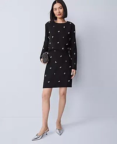 Ann Taylor Petite Embellished A-line Skirt In Black