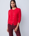 Ann Taylor Petite Embellished Ann Cardigan In Red