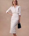 Ann Taylor Petite Embroidered Column Midi Skirt