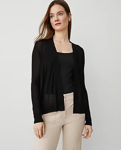 Ann Taylor Petite Essential Open Cardigan In Black