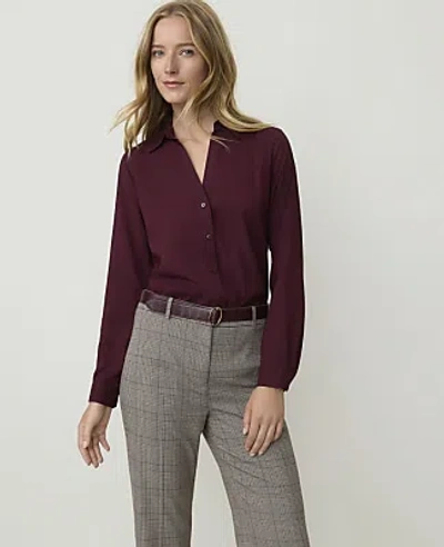 Ann Taylor Petite Essential Shirt In Purest Plum