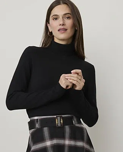 Ann Taylor Petite Essential Turtleneck Sweater In Black