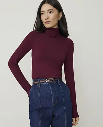 Ann Taylor Petite Essential Turtleneck Sweater In Tinto Red