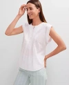 Ann Taylor Petite Eyelet Pintucked Sleeveless Top
