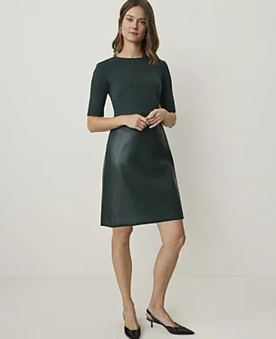 Ann Taylor Petite Faux Leather Mini Dress In Pine Grove