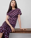 Ann Taylor Petite Fern Flounce Shift Dress In Mauve Rose