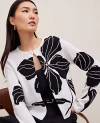 Ann Taylor Petite Floral Jacquard Open Cardigan