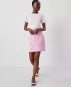 Ann Taylor Petite Floral Lace Skirt In Pink Hollyhock