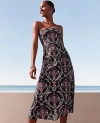 Ann Taylor Petite Floral Linen Blend Midi Dress