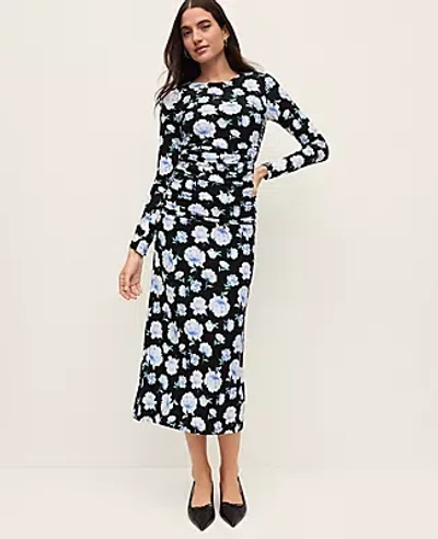 Ann Taylor Petite Floral Ruched Midi Dress
