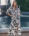 Ann Taylor Petite Floral Satin Maxi Skirt In Black