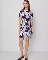 Ann Taylor Petite Floral Shift Dress In Blue