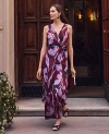 Ann Taylor Petite Floral Twist Maxi Dress In Burgundy