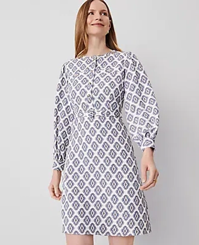 Ann Taylor Petite Foulard Flare Dress In Winter White