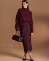 Ann Taylor Petite Fringe Midi Wrap Skirt In Brown