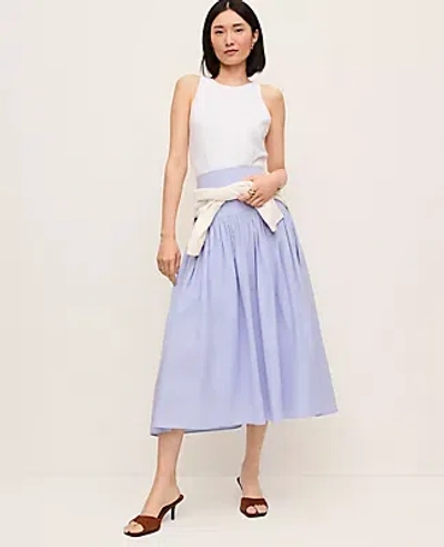 Ann Taylor Petite Gathered Maxi Skirt In Blue