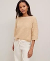 Ann Taylor Petite Geo Stitch Boatneck Sweater