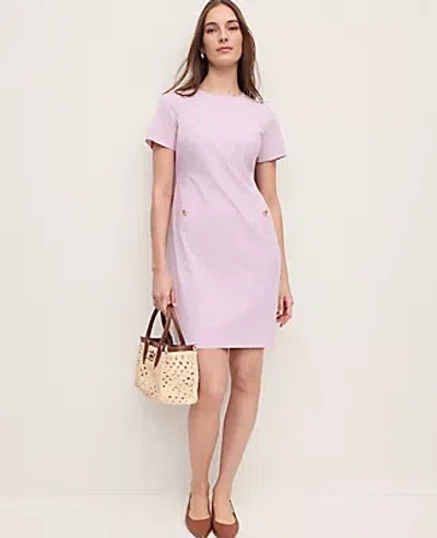 Ann Taylor Petite Gingham Button Pocket Shift Dress In Multi