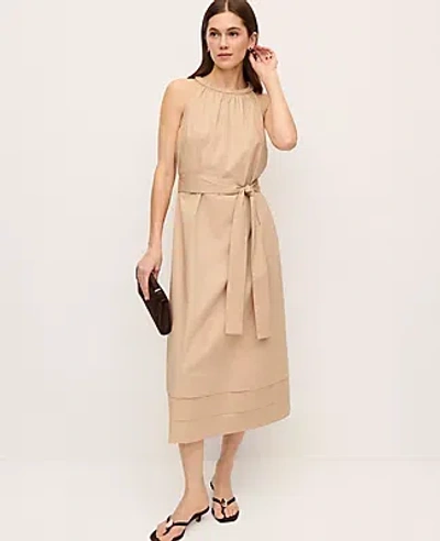 Ann Taylor Petite Halter Flare Midi Dress