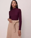 Ann Taylor Petite Knit Mock Neck Top In Purple