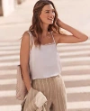 Ann Taylor Petite Lace Trim Square Neck Tank Top