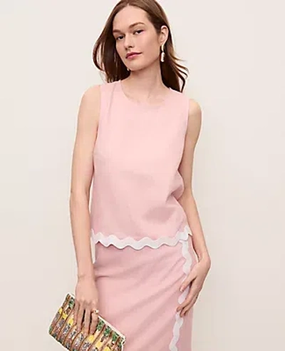 Ann Taylor Petite Linen Blend Tank Top In Pink