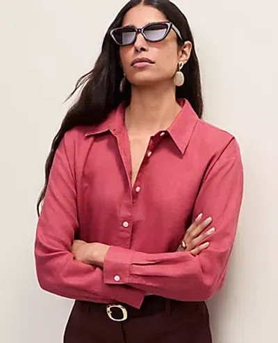 Ann Taylor Petite Linen Button Down Shirt