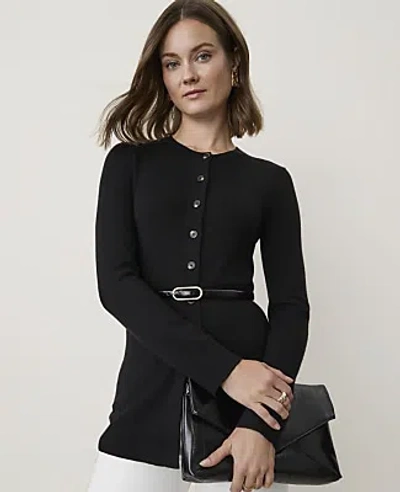 Ann Taylor Petite Longline Cardigan In Black