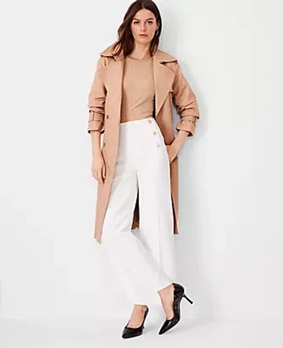 Ann Taylor Petite Mariner High Rise Wide Leg Crop Jeans In Ivory