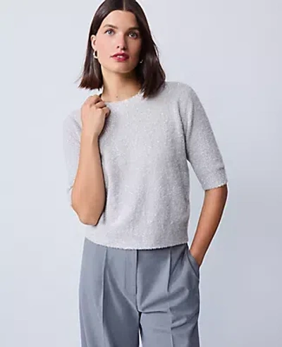 Ann Taylor Petite Metallic Sweater Tee In Blue