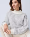 Ann Taylor Petite Metallic Waffle Knit Sweater In White