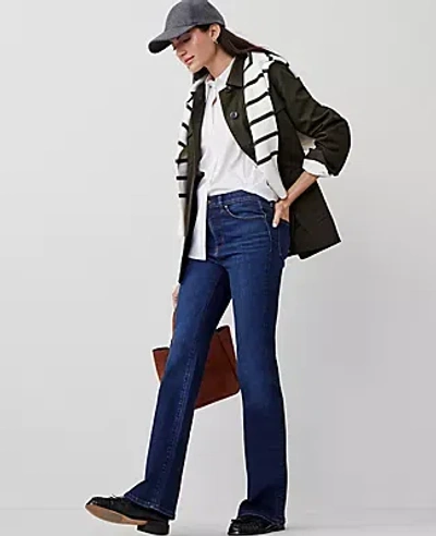 Ann Taylor Petite Mid Rise Boot Jeans In Dark Vintage Wash