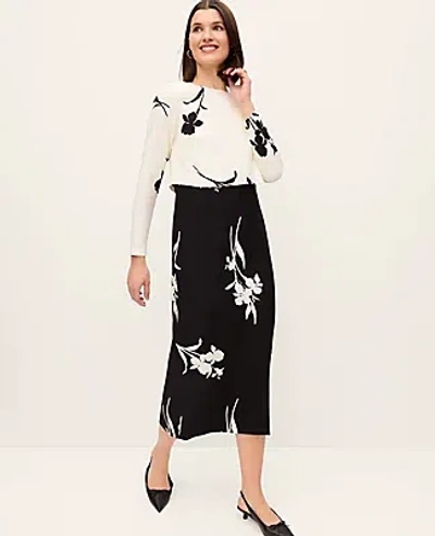 Ann Taylor Petite Mixed Floral Sheath Dress In White