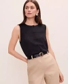 Ann Taylor Petite Mixed Media Button Down Top In Black