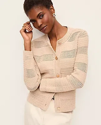 Ann Taylor Petite Mixed Stitch Sweater Jacket